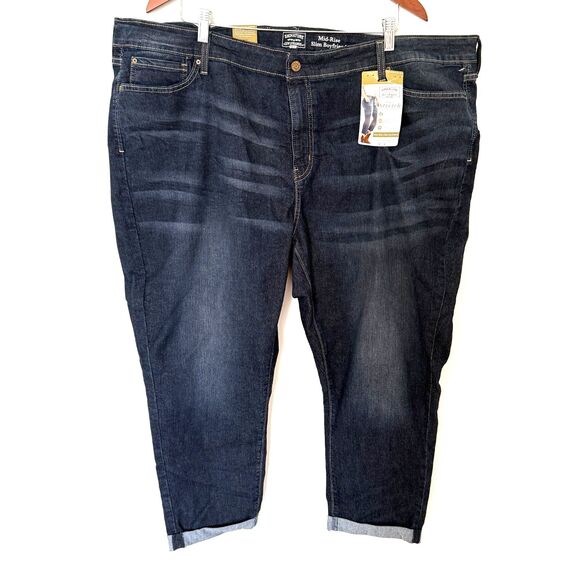 NWT Levi Strauss Signature Gold Womens Mid Rise Slim Boyfriend Jeans Sz 28 - Picture 1 of 11